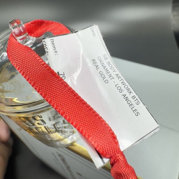 Starbucks Been There Series Glass Holiday Ornament Los Angeles Clear Gold Letter - Picture 5 of 12